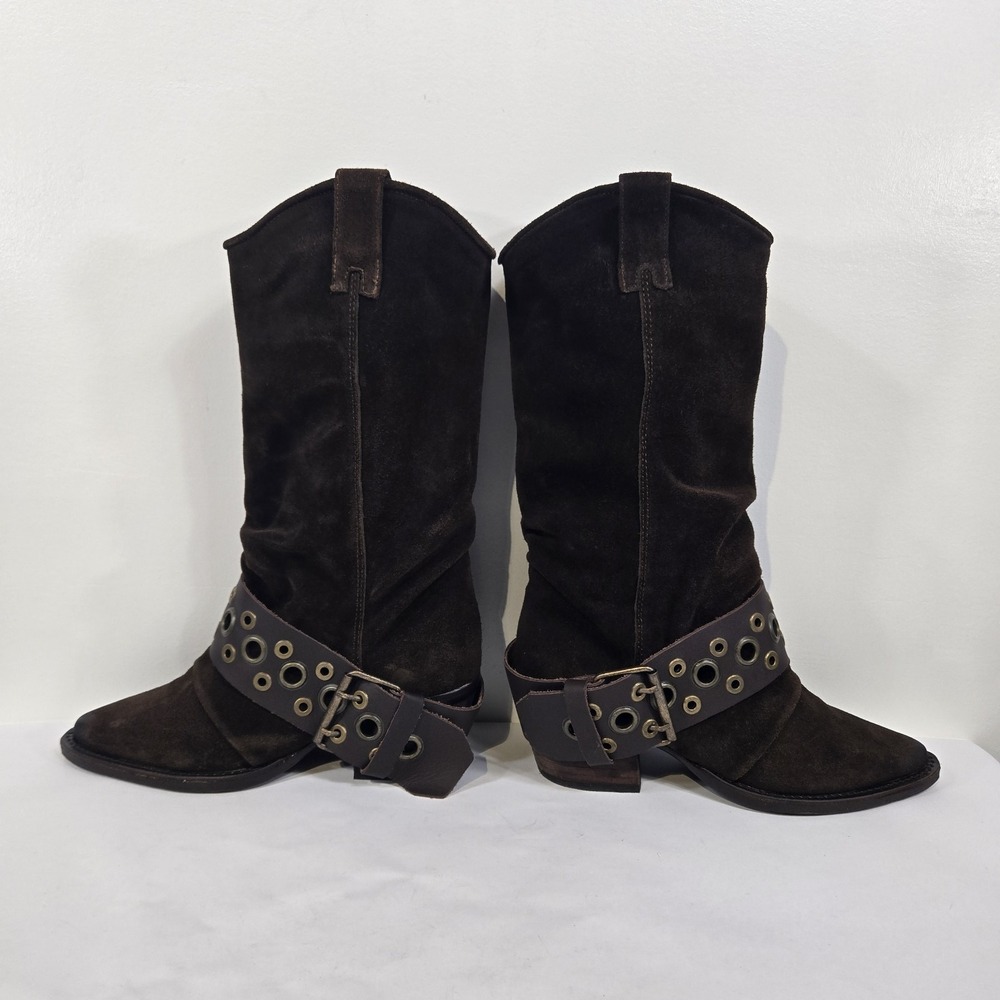 Steve Madden Womens 8.5M Ashwood Brown Suede Buckle Boot NWOT - Picture 3 of 10
